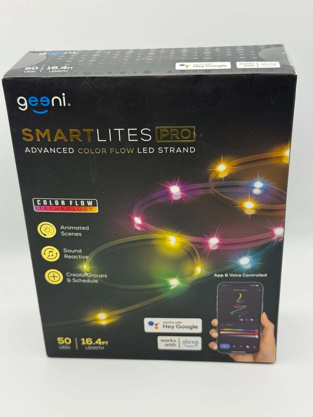 Geeni Smart Lites Pro Advanced Color Flow LED Strand 16.4 ft